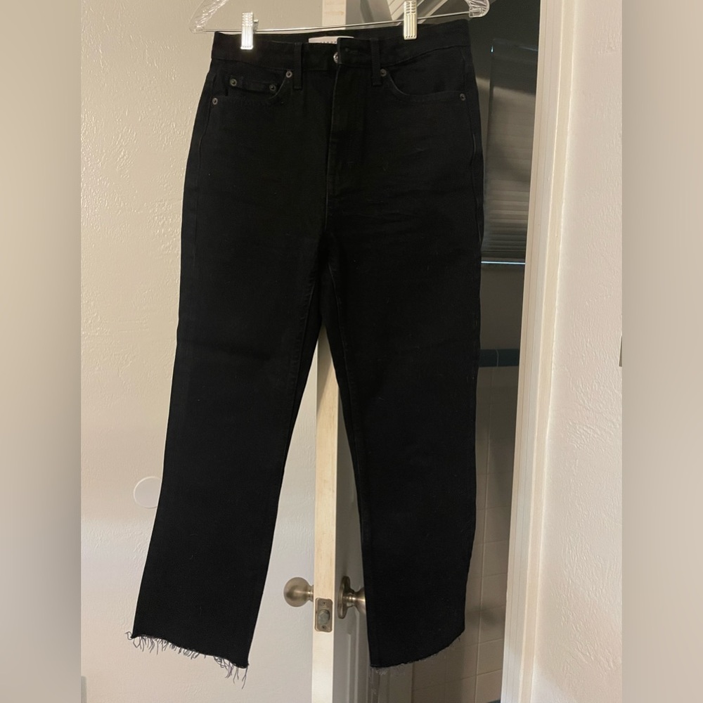 Topshop Black Straight Leg Jeans-Size 28